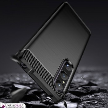 Carbon guminis dėklas - juodas (Sony Xperia 1 V)